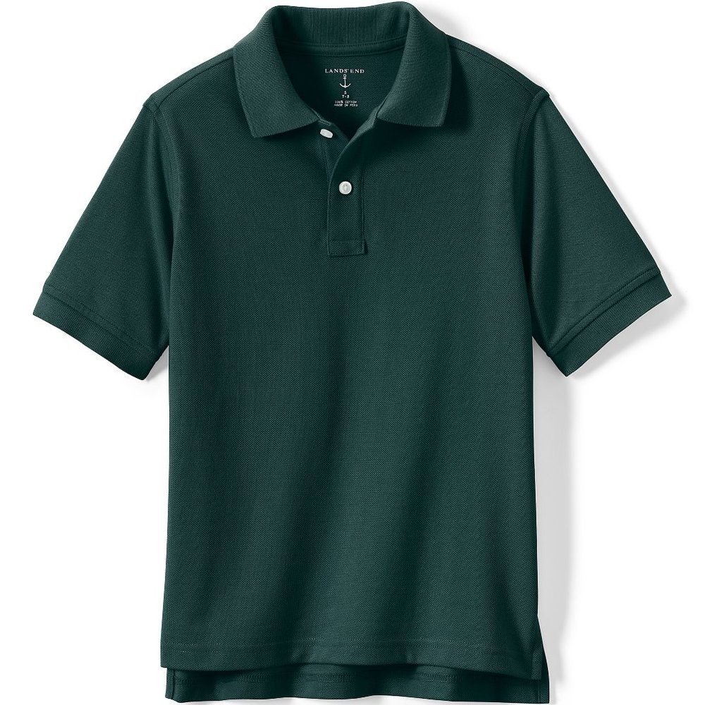 Lands' End School Uniform Kids Short Sleeve Interlock Polo Shirt, NWT